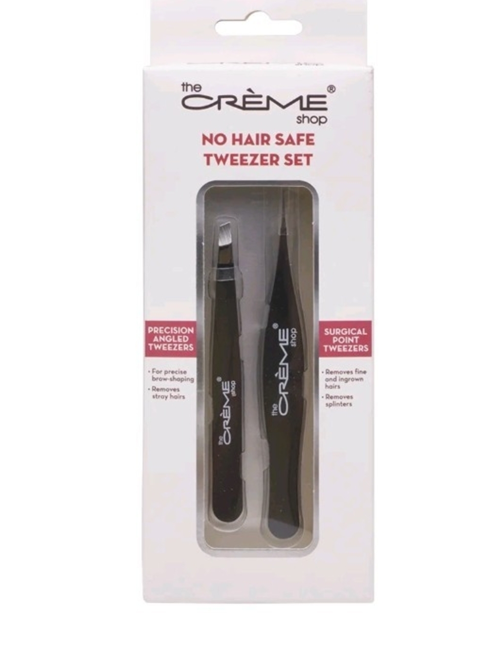 The Crème Shop No Hair Safe Tweezer Set — Black